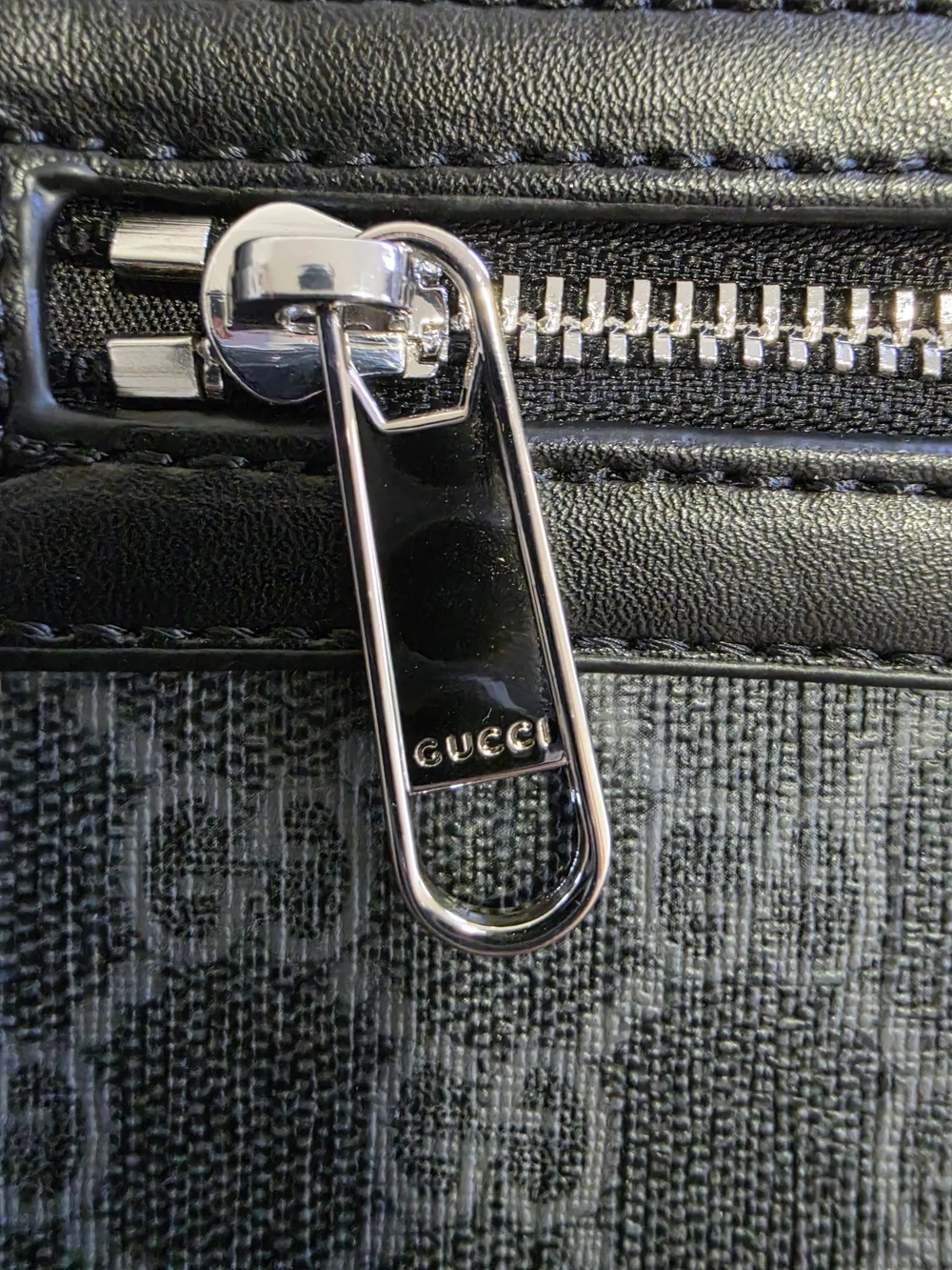 Gucci Men's Black GG Crossbody Bag with Red-Blue Web Strap